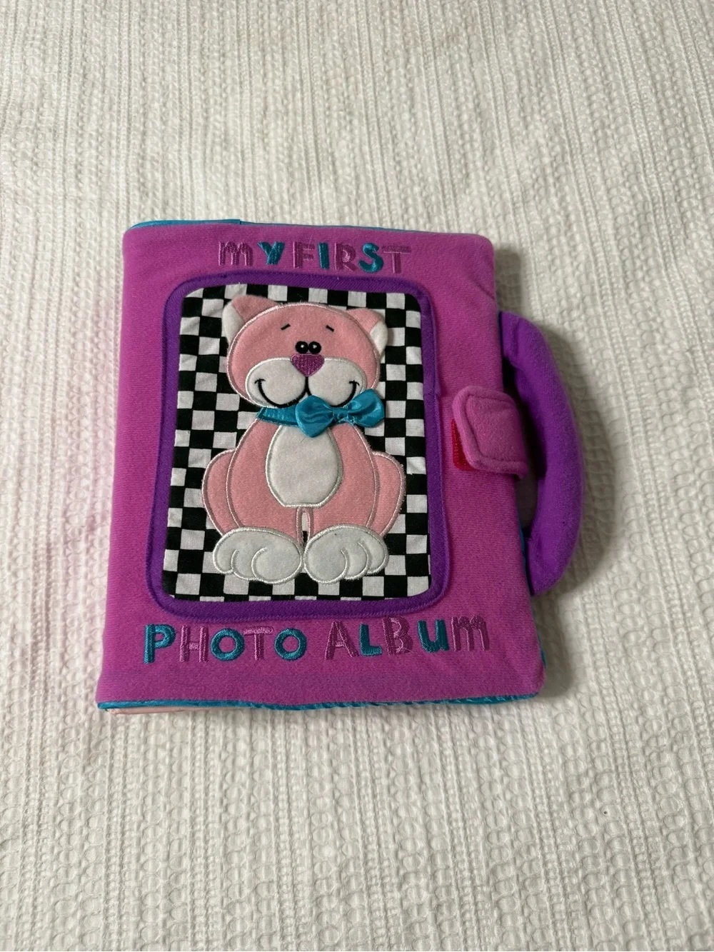 Kids Pink Plush 'My First' Photo Album with Bear